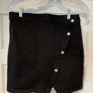 Black Button-Front Women's Skirt